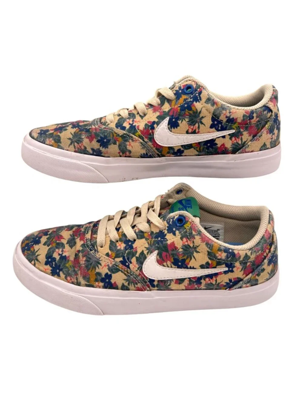 Nike SB Charge Floral Print Canvas Sneakers Womens Shoes 6.5Y Solarsoft Insole - Picture 2 of 12